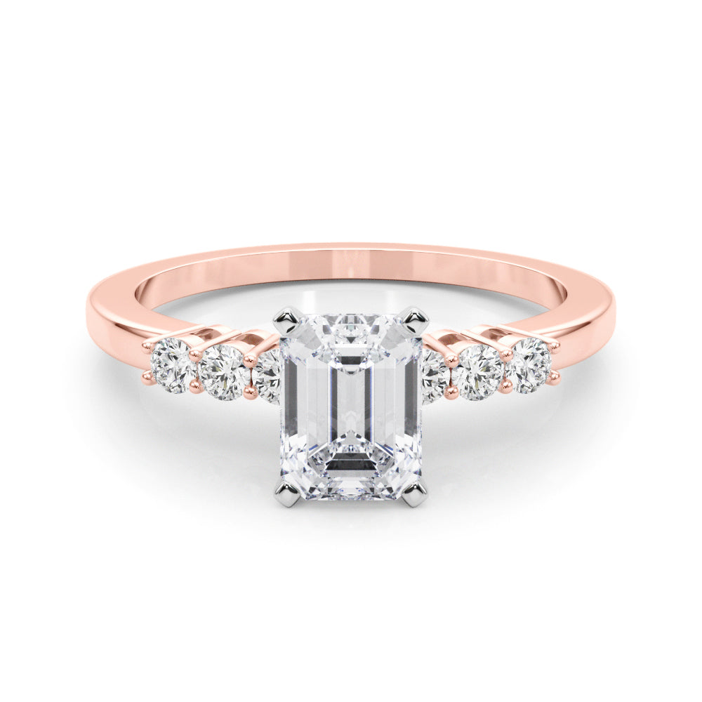 Elegant 6 Stone Remount Round Diamond Engagement Ring — 9K/18K Gold & Platinum