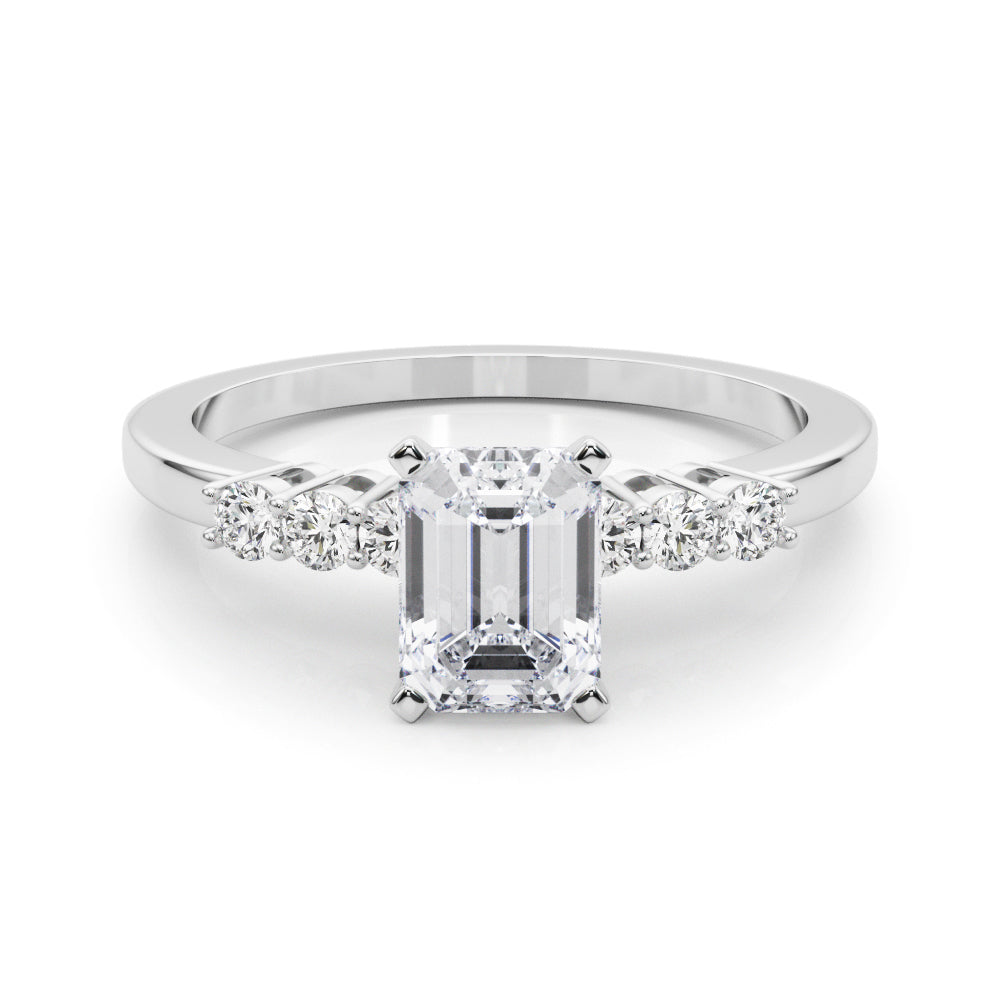 Elegant 6 Stone Remount Round Diamond Engagement Ring — 9K/18K Gold & Platinum