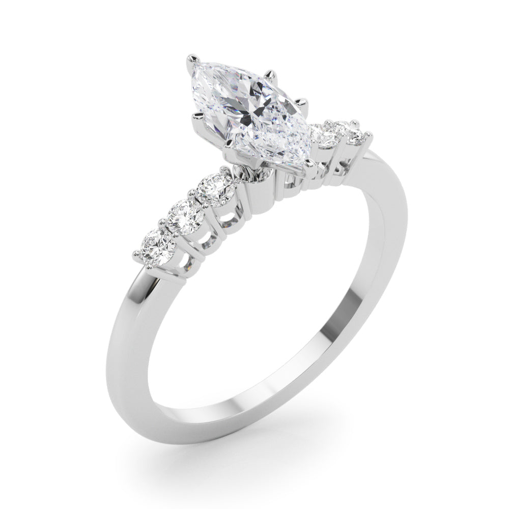 Elegant 6 Stone Remount Round Diamond Engagement Ring — 9K/18K Gold & Platinum