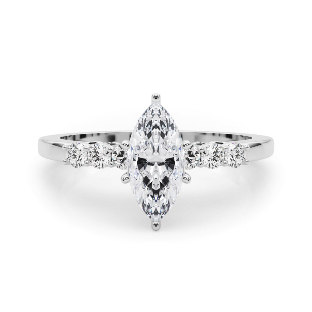Elegant 6 Stone Remount Round Diamond Engagement Ring — 9K/18K Gold & Platinum