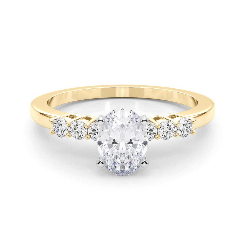 Elegant 6 Stone Remount Round Diamond Engagement Ring — 9K/18K Gold & Platinum