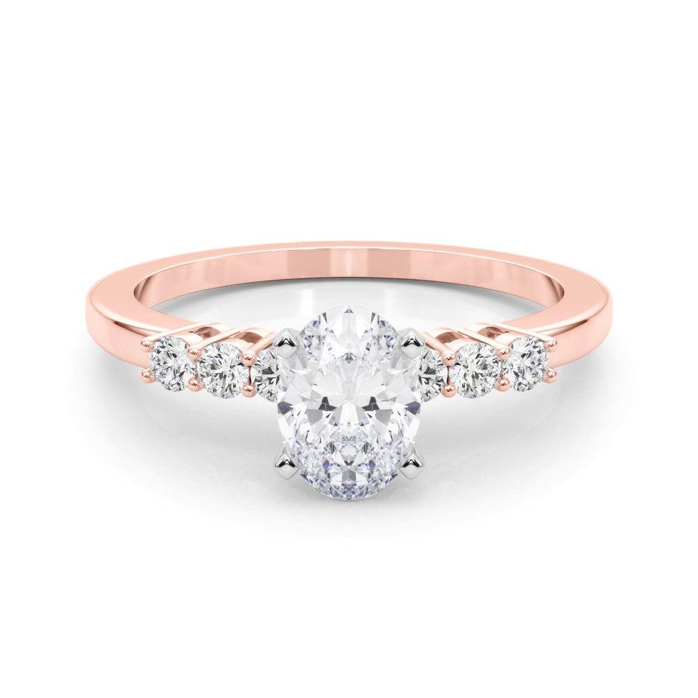 Elegant 6 Stone Remount Round Diamond Engagement Ring — 9K/18K Gold & Platinum