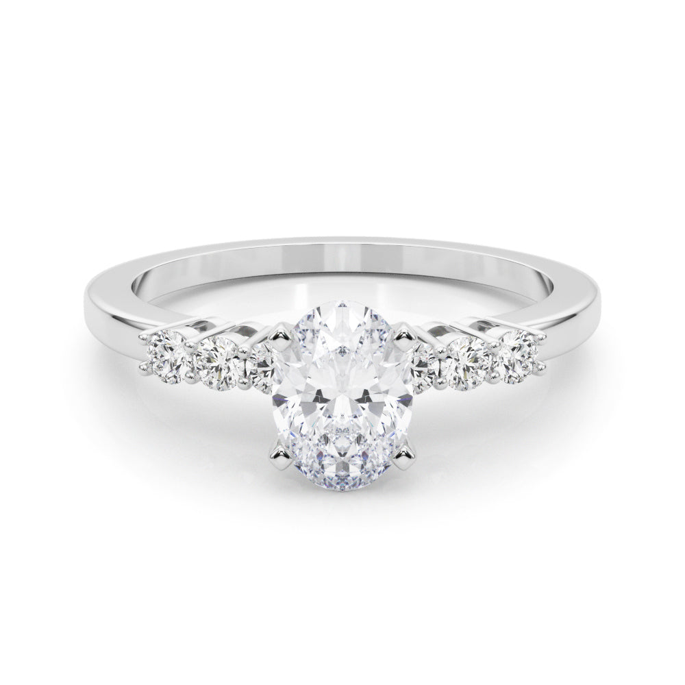 Elegant 6 Stone Remount Round Diamond Engagement Ring — 9K/18K Gold & Platinum