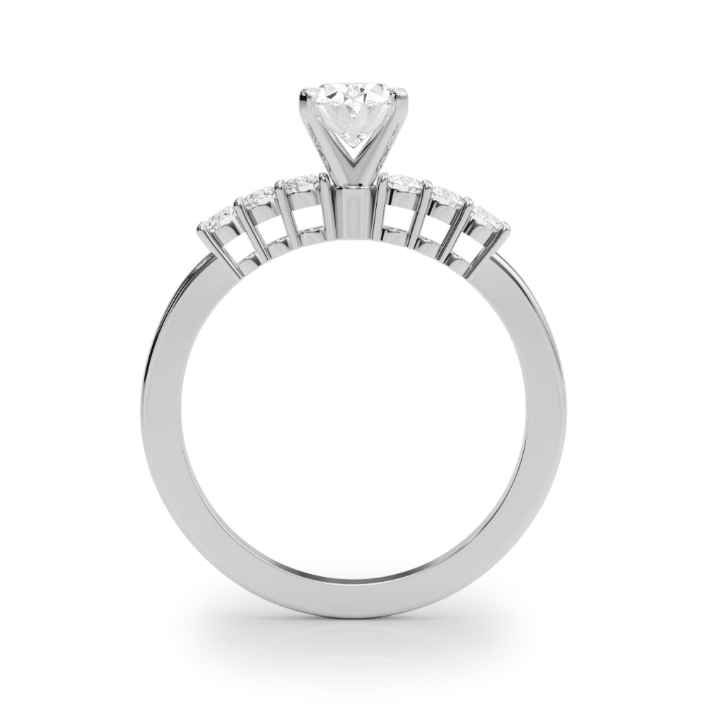 Elegant 6 Stone Remount Round Diamond Engagement Ring — 9K/18K Gold & Platinum