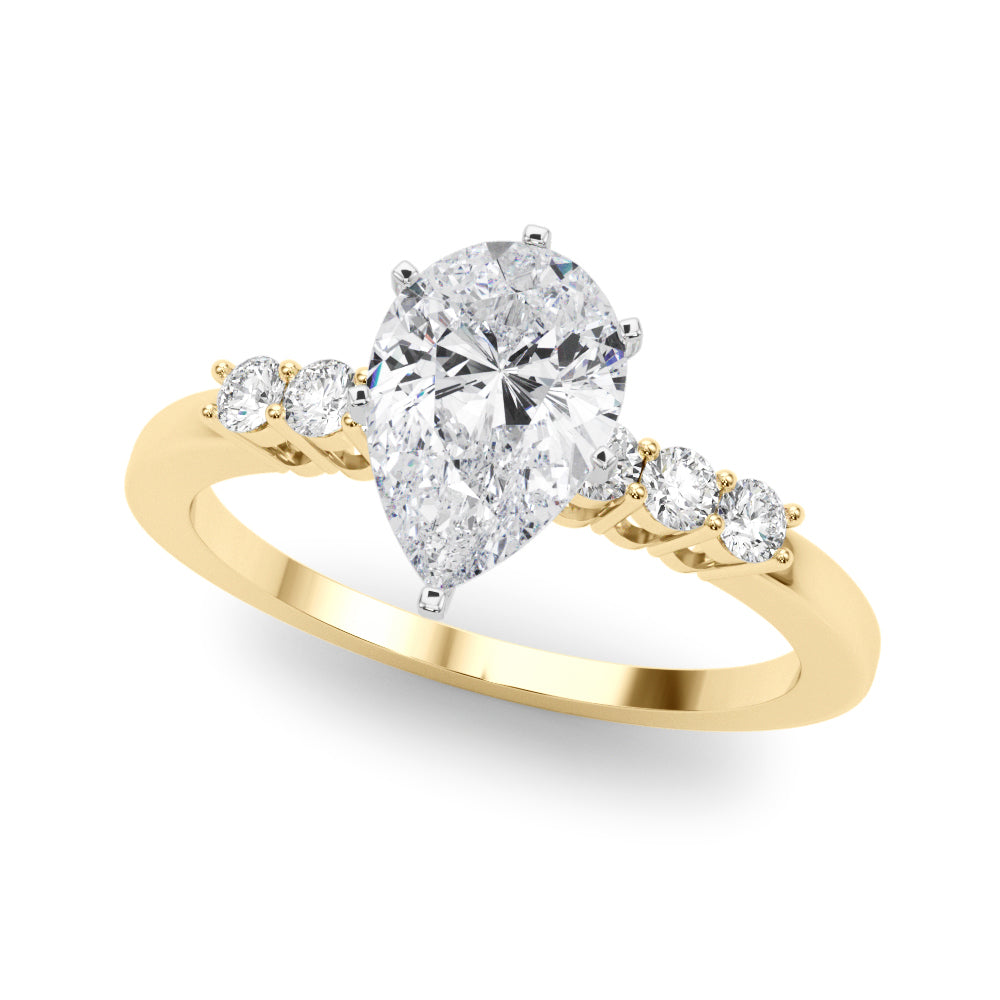 Elegant 6 Stone Remount Round Diamond Engagement Ring — 9K/18K Gold & Platinum