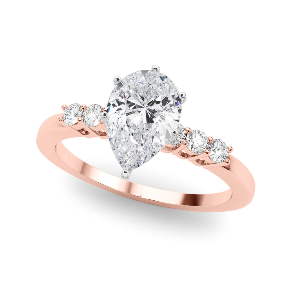 Elegant 6 Stone Remount Round Diamond Engagement Ring — 9K/18K Gold & Platinum