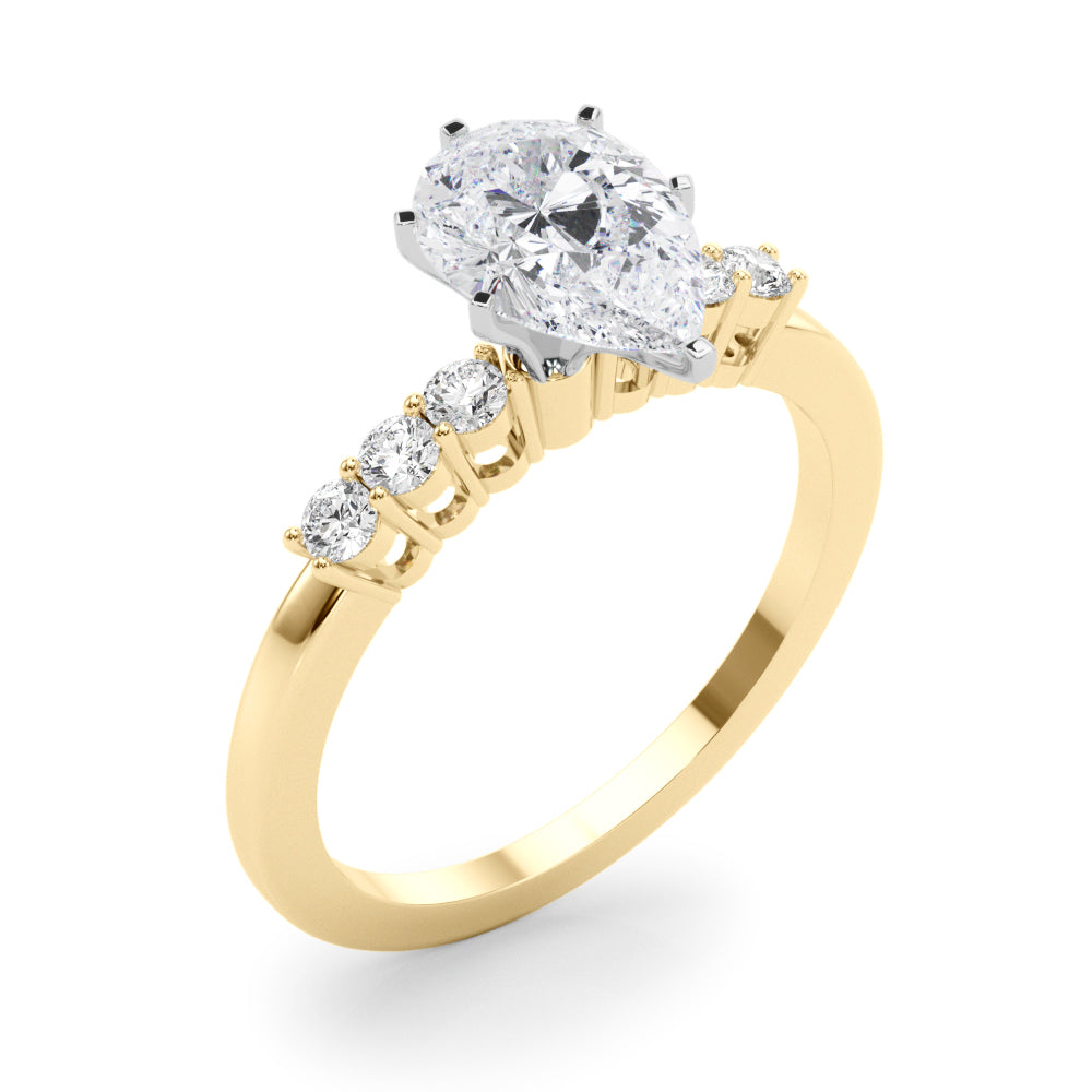 Elegant 6 Stone Remount Round Diamond Engagement Ring — 9K/18K Gold & Platinum