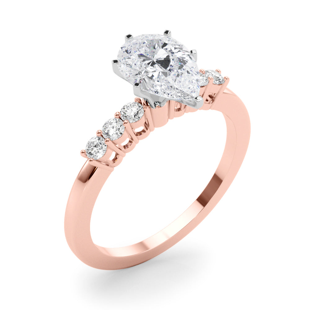 Elegant 6 Stone Remount Round Diamond Engagement Ring — 9K/18K Gold & Platinum