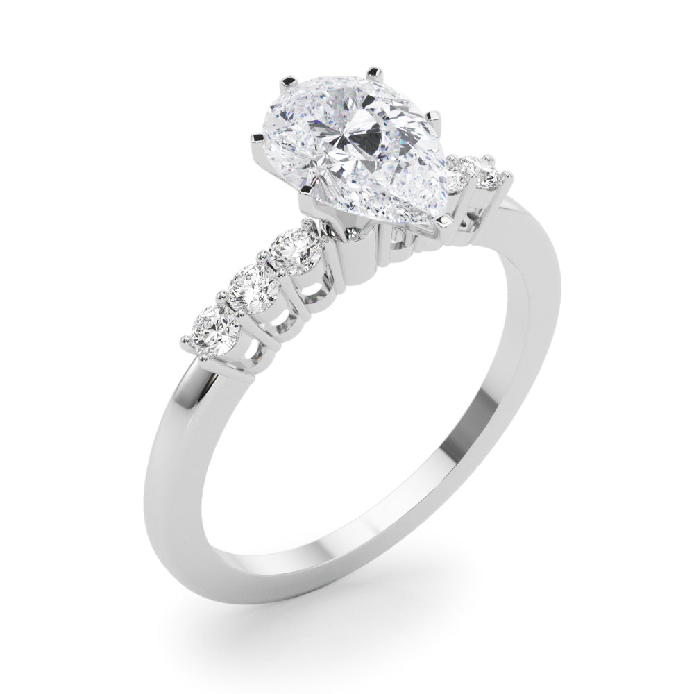 Elegant 6 Stone Remount Round Diamond Engagement Ring — 9K/18K Gold & Platinum