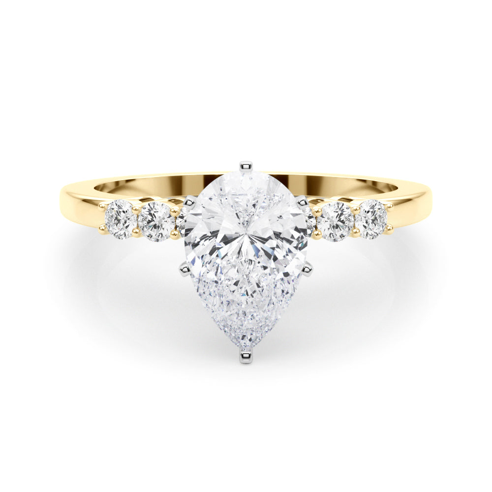 Elegant 6 Stone Remount Round Diamond Engagement Ring — 9K/18K Gold & Platinum
