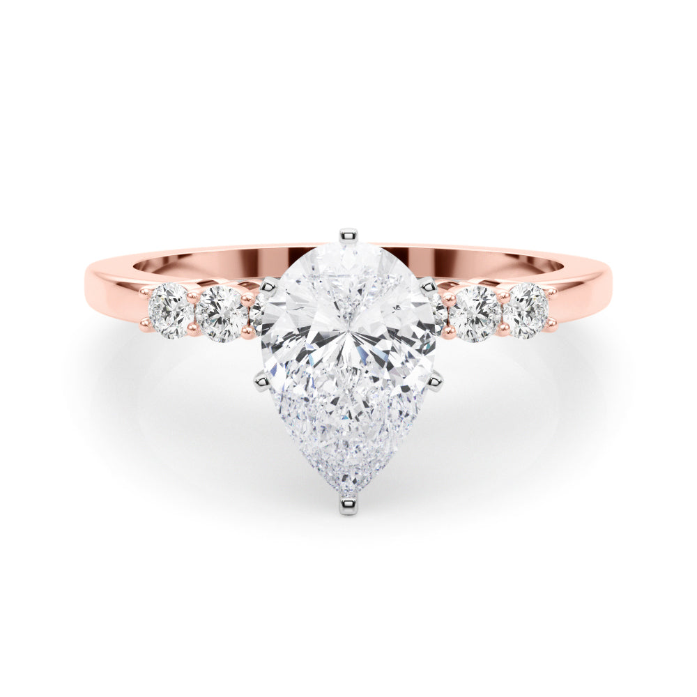 Elegant 6 Stone Remount Round Diamond Engagement Ring — 9K/18K Gold & Platinum
