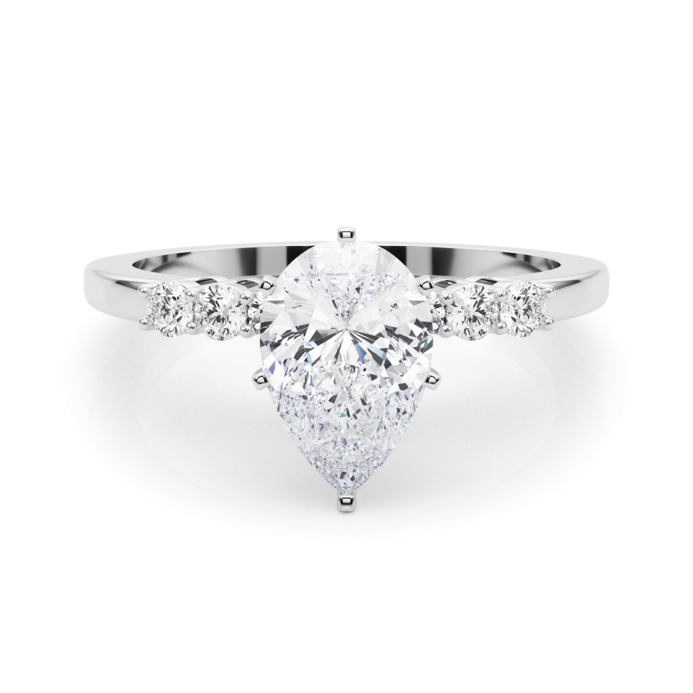 Elegant 6 Stone Remount Round Diamond Engagement Ring — 9K/18K Gold & Platinum