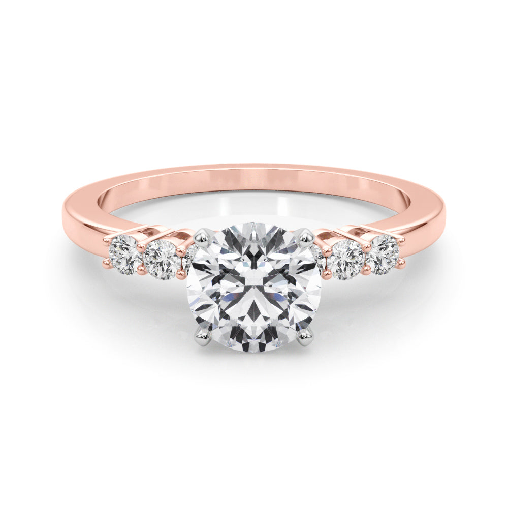 Elegant 6 Stone Remount Round Diamond Engagement Ring — 9K/18K Gold & Platinum