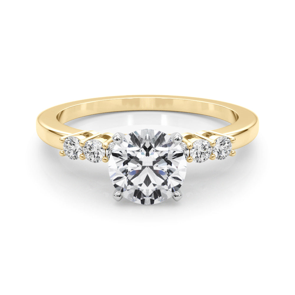 Elegant 6 Stone Remount Round Diamond Engagement Ring — 9K/18K Gold & Platinum