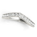 Curved Bands Half Eternity Ring in Gold & Platinum