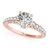 Signature Prong-Set Round Diamond Engagement Ring — 9K/18K Gold & Platinum