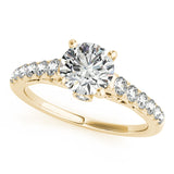 Signature Prong-Set Round Diamond Engagement Ring — 9K/18K Gold & Platinum