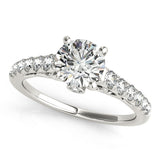 Signature Prong-Set Round Diamond Engagement Ring — 9K/18K Gold & Platinum
