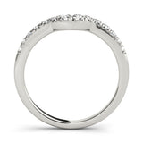 Single Row French-Cut Curved Half Eternity Ring in Gold & Platinum