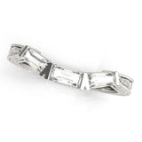 Fancy Baguette Filigree Half Eternity Ring in Gold & Platinum