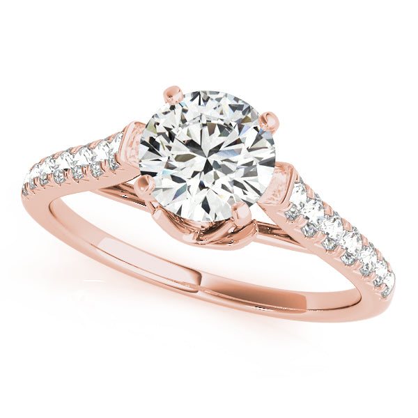 Regal Prong-Set Round Diamond Engagement Ring — 9K/18K Gold & Platinum