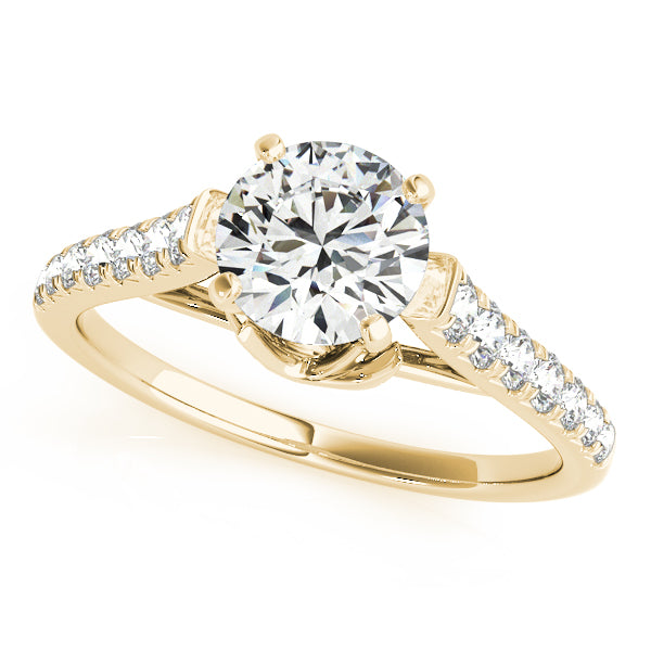 Regal Prong-Set Round Diamond Engagement Ring — 9K/18K Gold & Platinum