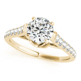 Regal Prong-Set Round Diamond Engagement Ring — 9K/18K Gold & Platinum