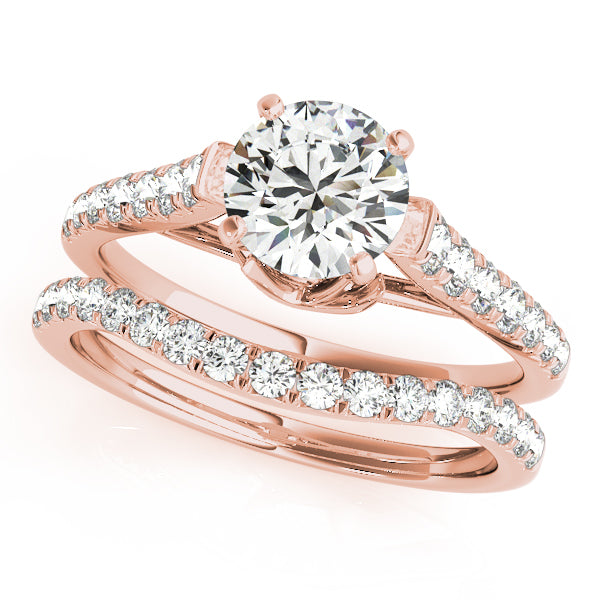 Regal Prong-Set Round Diamond Engagement Ring — 9K/18K Gold & Platinum