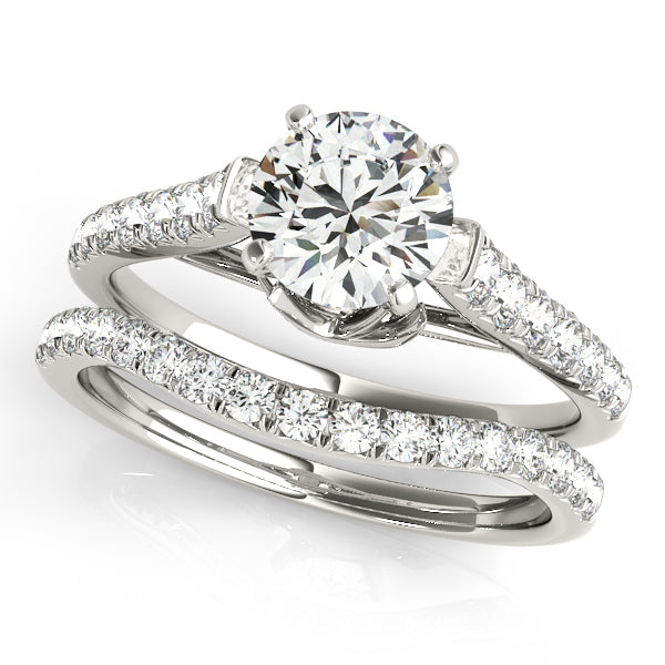 Regal Prong-Set Round Diamond Engagement Ring — 9K/18K Gold & Platinum