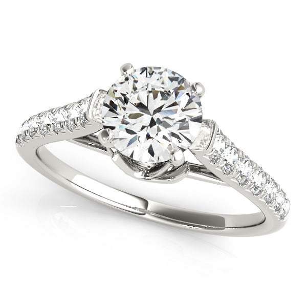 Regal Prong-Set Round Diamond Engagement Ring — 9K/18K Gold & Platinum