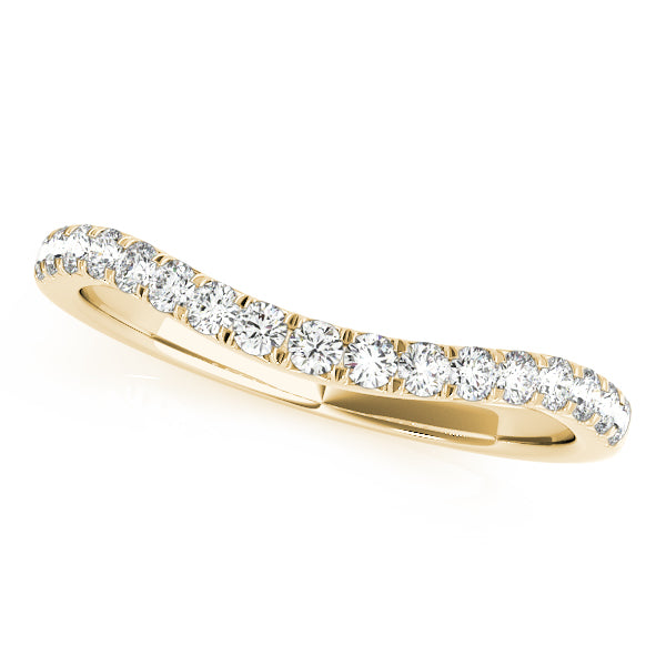 Split Prong Curved Half Eternity Ring in Gold & Platinum
