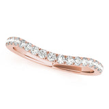 Split Prong Curved Half Eternity Ring in Gold & Platinum