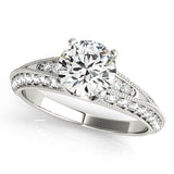 Sophisticated Multi-Row Round Diamond Engagement Ring — 9K/18K Gold & Platinum