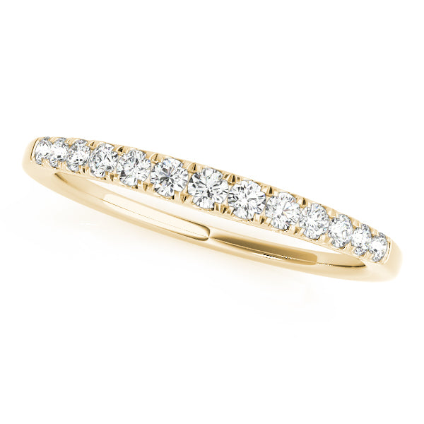 Slighty Curved Half Eternity Ring in Gold & Platinum