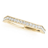 Curved Milgrain Half Eternity Ring in Gold & Platinum