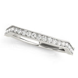 Curved Milgrain Half Eternity Ring in Gold & Platinum