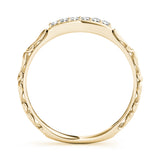 Vintage-Inspired Shared Prong Wedding Half Eternity Ring in Gold & Platinum