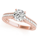 Majestic Trellis Round Diamond Engagement Ring — 9K/18K Gold & Platinum