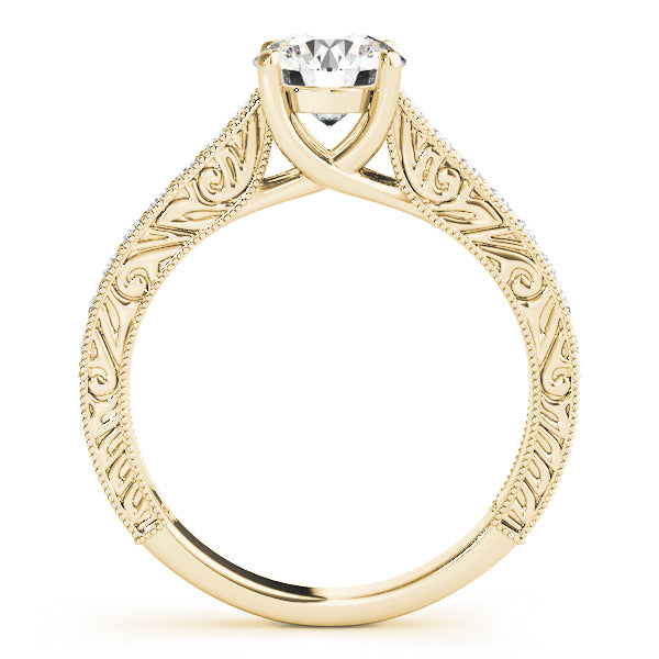 Majestic Trellis Round Diamond Engagement Ring — 9K/18K Gold & Platinum