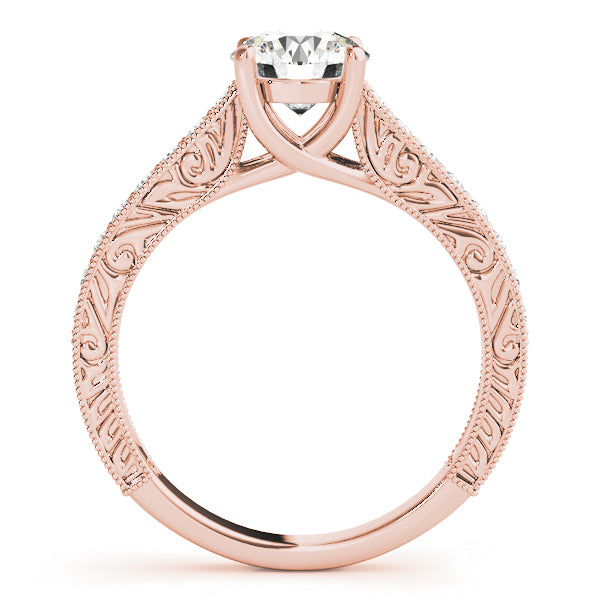 Majestic Trellis Round Diamond Engagement Ring — 9K/18K Gold & Platinum
