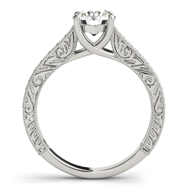 Majestic Trellis Round Diamond Engagement Ring — 9K/18K Gold & Platinum