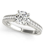 Majestic Trellis Round Diamond Engagement Ring — 9K/18K Gold & Platinum