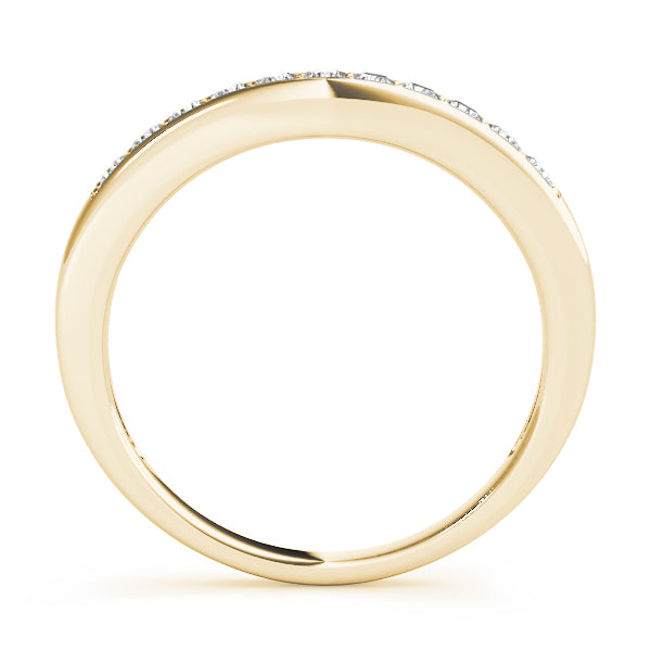 Prong Set Curved Half Eternity Ring in Gold & Platinum