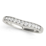 Prong Set Curved Half Eternity Ring in Gold & Platinum