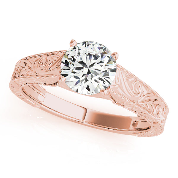 Couture Trellis Round Diamond Engagement Ring — 9K/18K Gold & Platinum
