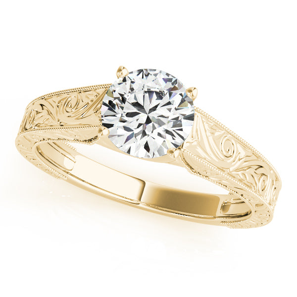Couture Trellis Round Diamond Engagement Ring — 9K/18K Gold & Platinum