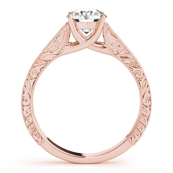 Couture Trellis Round Diamond Engagement Ring — 9K/18K Gold & Platinum