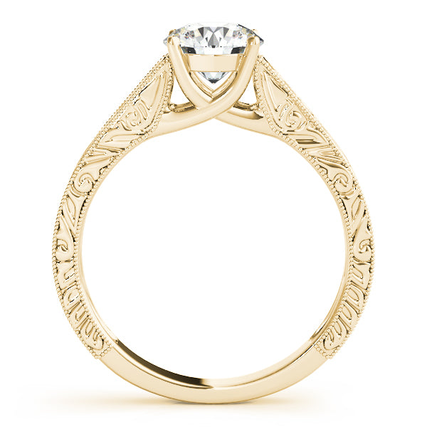Couture Trellis Round Diamond Engagement Ring — 9K/18K Gold & Platinum