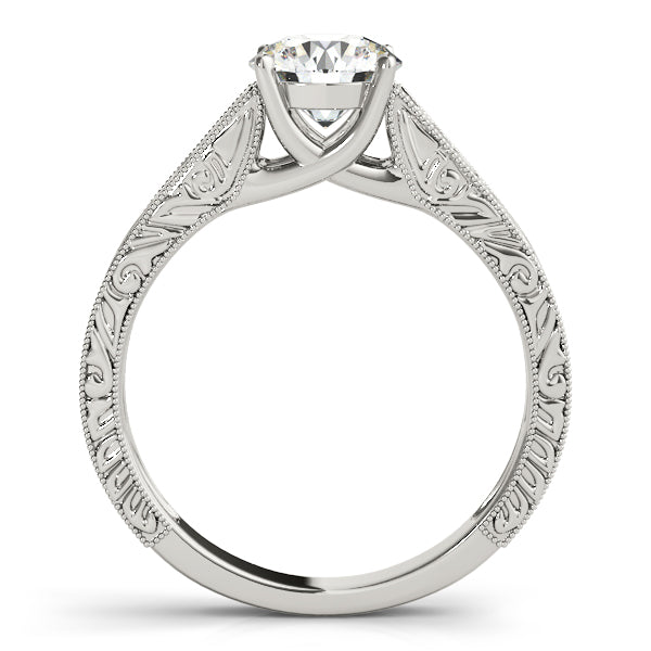 Couture Trellis Round Diamond Engagement Ring — 9K/18K Gold & Platinum