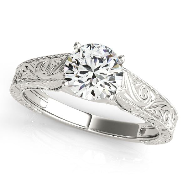 Couture Trellis Round Diamond Engagement Ring — 9K/18K Gold & Platinum